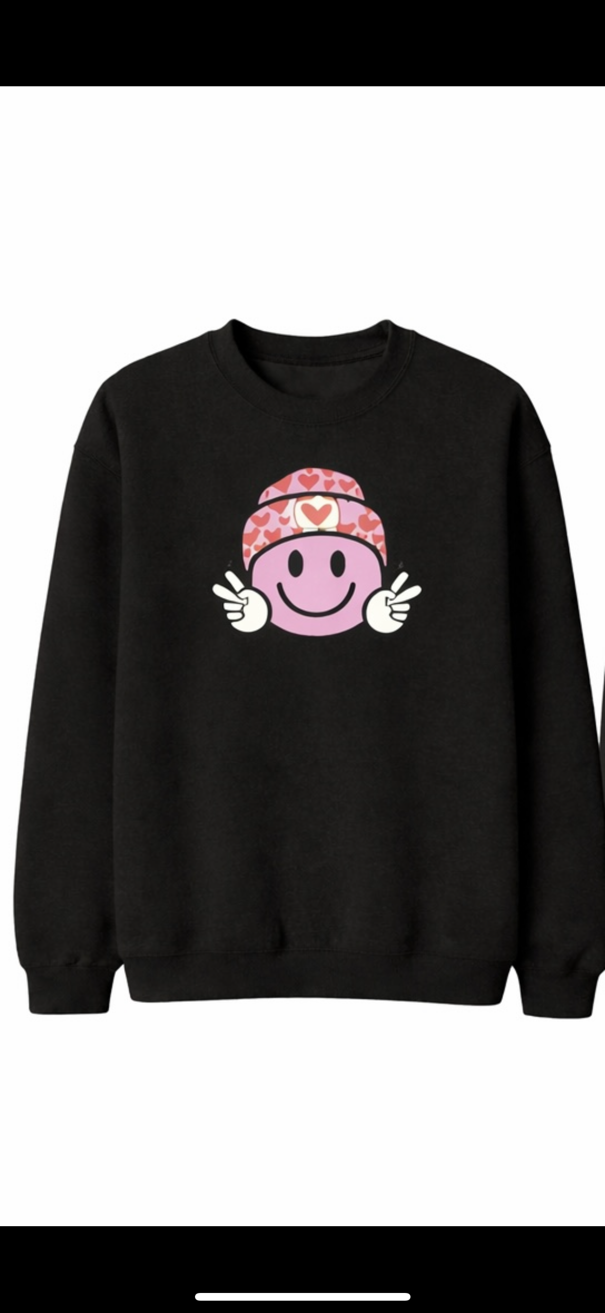 Valentine Smiley Face Crewneck
