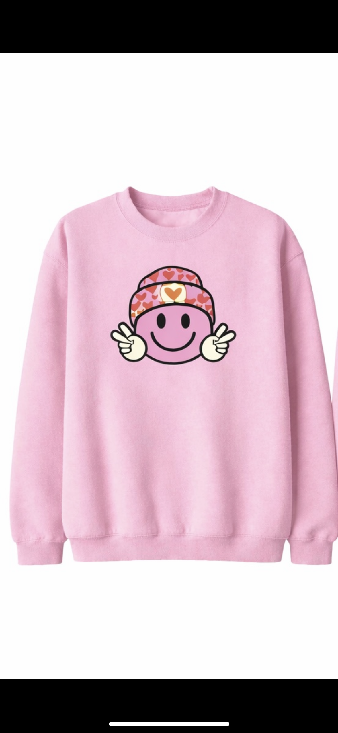 Valentine Smiley Face Crewneck